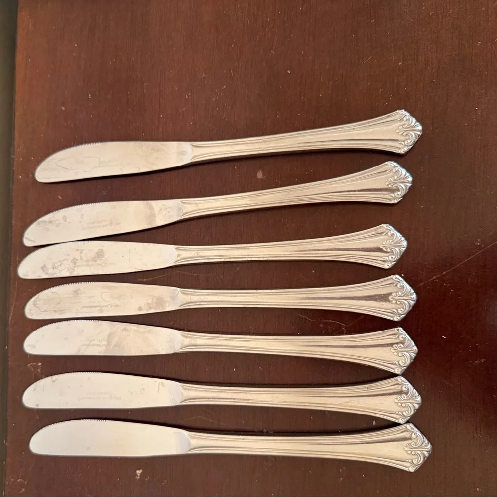 Set of 7 Reed &‎ Barton Rebacraft Japan Stainless Butter Dinner Knives